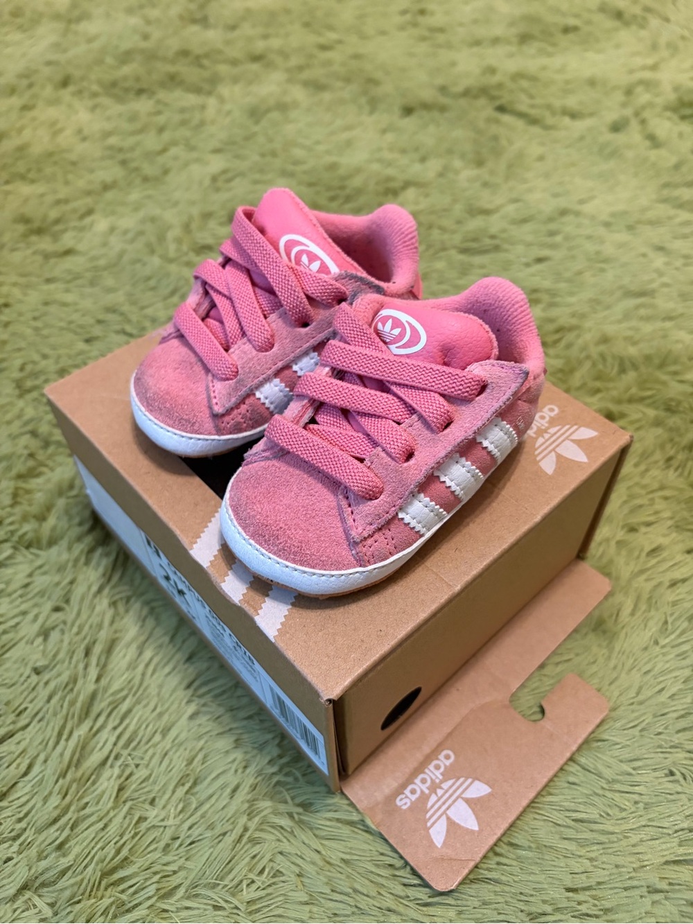 adidas Toddler Pink Suede Lace-Up Trainers